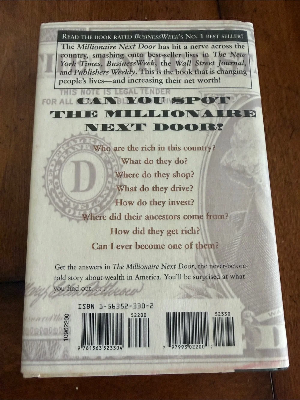 The Millionaire Next Door Hardcover Book - Beige & Black Cover